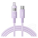 Baseus Apple IPAD 2 display ii adatkábel (type-c - lightning, 20w, gyorstöltő, cipőfűző, led kijelző, 100cm) lila
