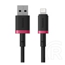Baseus Apple IPAD 2 dura adatkábel (usb - lightning, 2.4a, gyorstöltő, cipőfűző, 100cm) piros/fekete