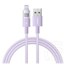Baseus Apple iPhone 12 display ii adatkábel (usb - lightning, 2.4a, gyorstöltő, cipőfűző, led kijelző, 100cm) lila