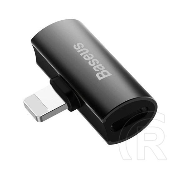 Baseus Apple iPhone 14 Plus audió adapter és töltő (elosztó, 2 lightning 8pin aljzat - lightning 8pin) fekete