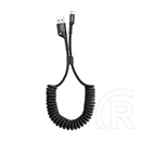 Baseus Fish Eye Spring adat- és töltőkábel (USB-A dugó / Lightning 8 pin dugó, 2A, 1 m, spirál, fekete)