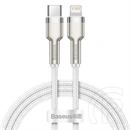 Baseus Cafule Metal USB Type-C–Lightning PD 20W gyorstöltő adatkábel (1 m, fehér)