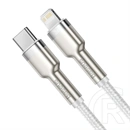 Baseus Cafule Metal USB Type-C–Lightning PD 20W gyorstöltő adatkábel (1 m, fehér)