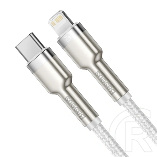 Baseus Cafule Metal USB Type-C–Lightning PD 20W gyorstöltő adatkábel (1 m, fehér)