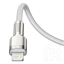 Baseus Cafule Metal USB Type-C–Lightning PD 20W gyorstöltő adatkábel (1 m, fehér)