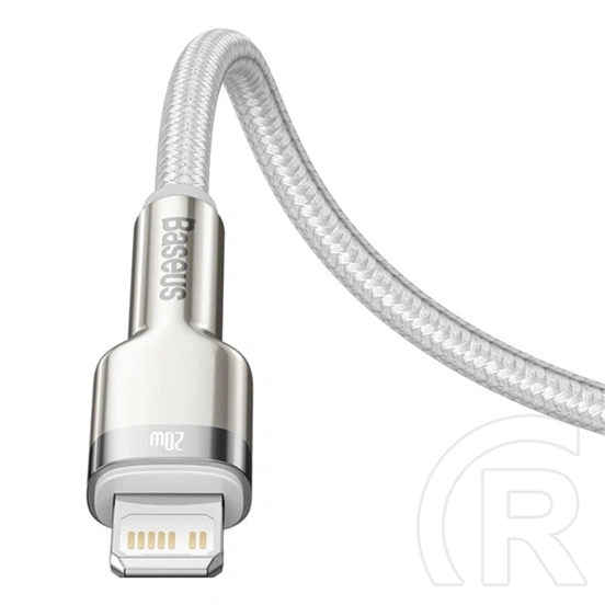 Baseus Cafule Metal USB Type-C–Lightning PD 20W gyorstöltő adatkábel (1 m, fehér)