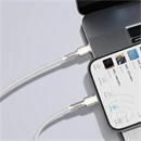 Baseus Cafule Metal USB Type-C–Lightning PD 20W gyorstöltő adatkábel (1 m, fehér)