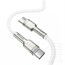 Baseus Cafule Metal USB Type-C gyorstöltő adatkábel (100 W, PD 3.0, 480 Mbps, 2 m, fehér)