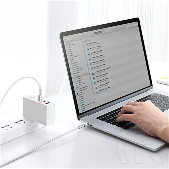 Baseus Cafule Metal USB Type-C gyorstöltő adatkábel (100 W, PD 3.0, 480 Mbps, 2 m, fehér)