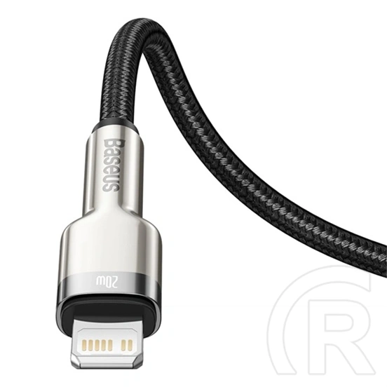 Baseus Cafule Metal USB Type-C – iPhone PD 20W gyorstöltő adatkábel (1 m, fekete)