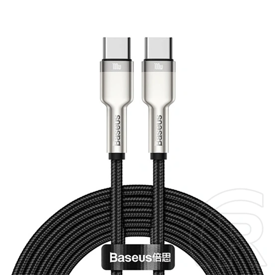 Baseus Cafule Metal USB Type-C töltőkábel (100 W, PD 3.0, 480 Mbps, 2 m, fekete)