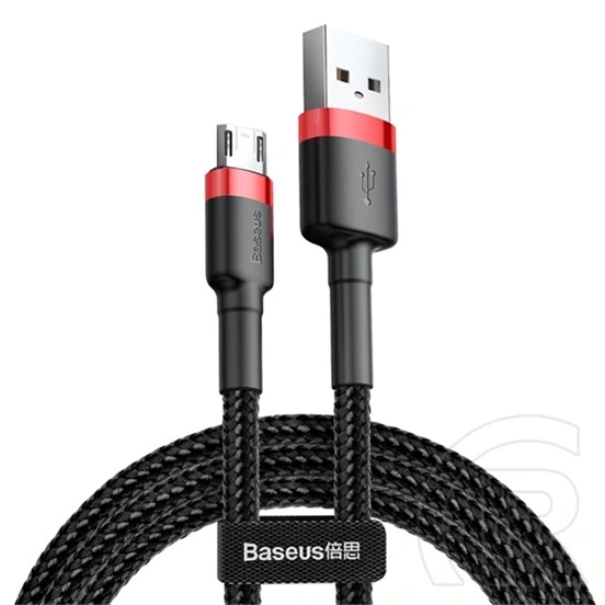 Baseus Cafule USB Type-A – Micro USB töltő- és adatkábel (1 m, 12 W, 480 Mbps, fekete/piros)