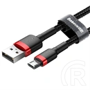 Baseus Cafule USB Type-A – Micro USB töltő- és adatkábel (1 m, 12 W, 480 Mbps, fekete/piros)