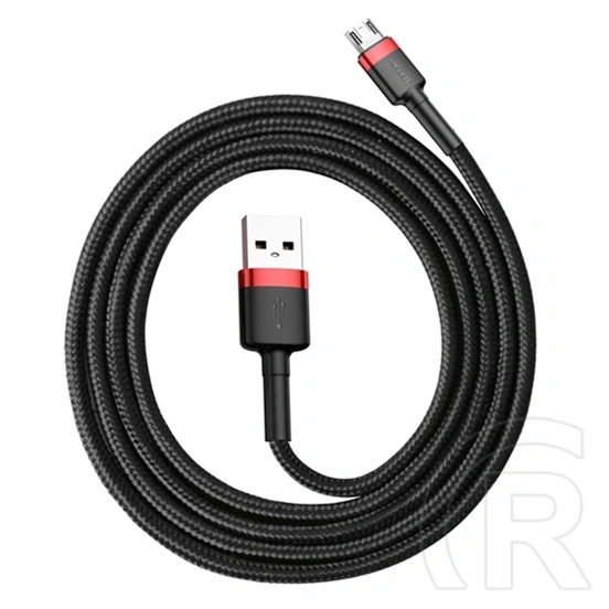 Baseus Cafule USB Type-A – Micro USB töltő- és adatkábel (1 m, 12 W, 480 Mbps, fekete/piros)