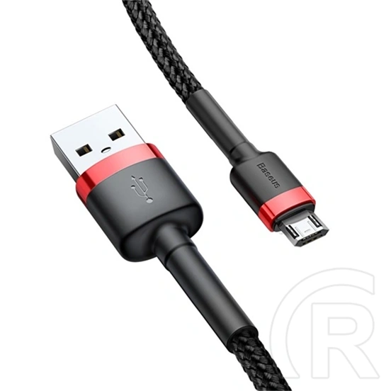 Baseus Cafule USB Type-A – Micro USB töltő- és adatkábel (1 m, 12 W, 480 Mbps, fekete/piros)