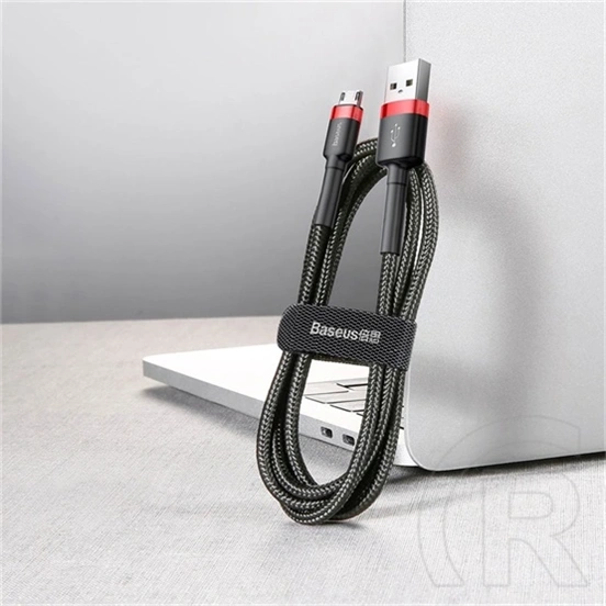 Baseus Cafule USB Type-A – Micro USB töltő- és adatkábel (1 m, 12 W, 480 Mbps, fekete/piros)