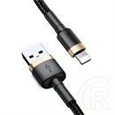Baseus Cafule USB Type-A – iPhone töltőkábel (1,5 A, 480 Mbps, 2 m, fekete, arany)