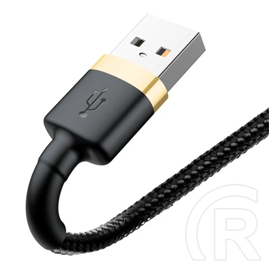 Baseus Cafule USB Type-A – iPhone töltőkábel (1,5 A, 480 Mbps, 2 m, fekete, arany)
