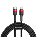 Baseus Cafule USB Type-C adatkábel (60 W, PD2.0, QC3.0, 480 Mbps, 1 m, fekete, piros)
