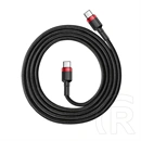 Baseus Cafule USB Type-C adatkábel (60 W, PD2.0, QC3.0, 480 Mbps, 1 m, fekete, piros)