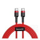 Baseus Cafule USB adat- és töltőkábel (C dugó / C dugó, 60W, 2 m, fekete/piros)