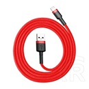 Baseus Cafule adat- és töltőkábel (USB-A dugó / Lightning 8 pin dugó, 2,4A, 1 m, piros)
