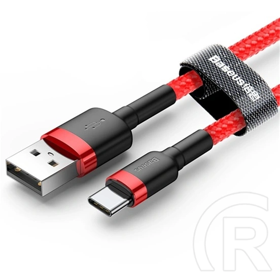 Baseus Cafule gyorstöltő adatkábel (USB Type-A – USB Type-C, 18 W, 480 Mbps, 1 m, piros)