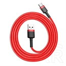 Baseus Cafule gyorstöltő adatkábel (USB Type-A – USB Type-C, 18 W, 480 Mbps, 1 m, piros)