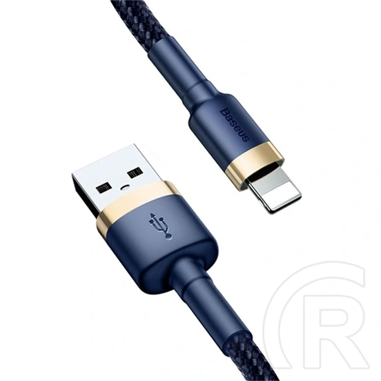 Baseus Cafule gyorstöltő adatkábel (USB Type-A – iPhone, 1 m, 2,4 A, 480 Mbps, kék, arany)
