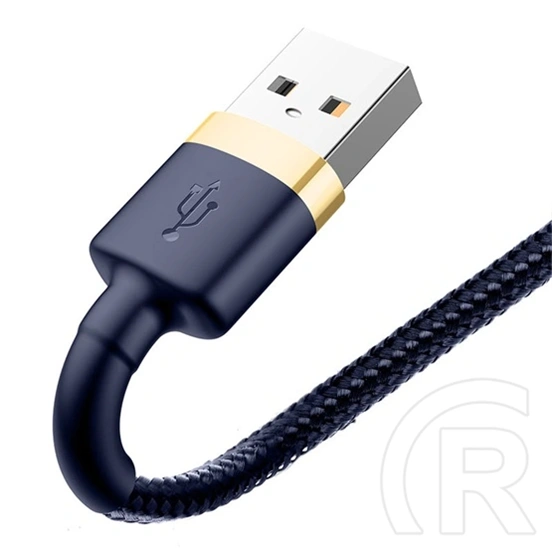 Baseus Cafule gyorstöltő adatkábel (USB Type-A – iPhone, 1 m, 2,4 A, 480 Mbps, kék, arany)
