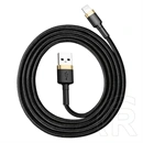 Baseus Cafule töltő adatkábel (1 m, USB Type-A – iPhone, 2,4 A, 480 Mbps, fekete, arany)