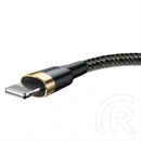 Baseus Cafule töltő adatkábel (1 m, USB Type-A – iPhone, 2,4 A, 480 Mbps, fekete, arany)