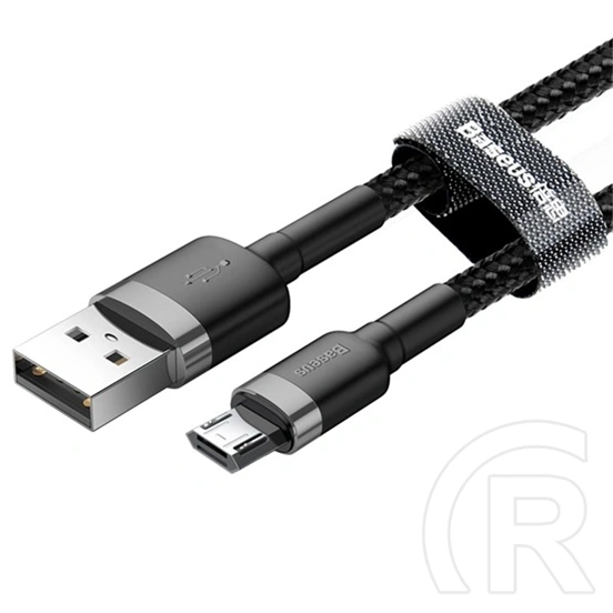 Baseus Cafule töltőkábel (USB Type-A – Micro USB, 2 m, 7,5 W, 480 Mbps, fekete, szürke)