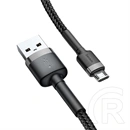 Baseus Cafule töltőkábel (USB Type-A – Micro USB, 2 m, 7,5 W, 480 Mbps, fekete, szürke)