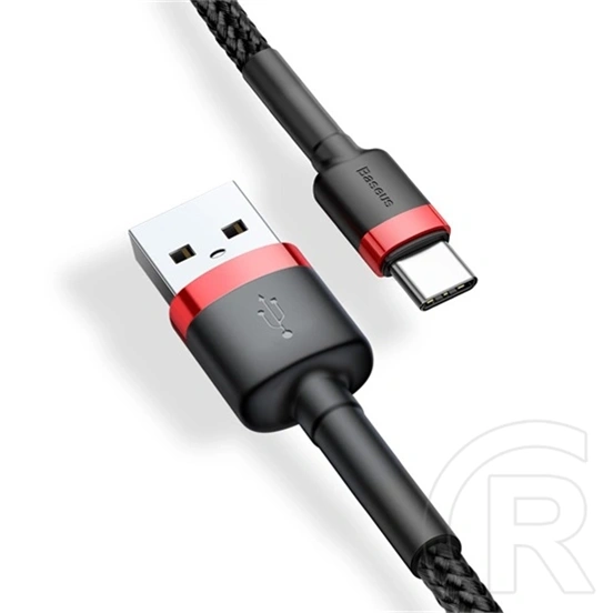 Baseus Cafule töltőkábel (USB Type-A – USB Type-C, 3 m, 10 W, 480 Mbps, fekete, piros)