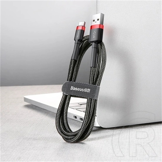 Baseus Cafule töltőkábel (USB Type-A – USB Type-C, 3 m, 10 W, 480 Mbps, fekete, piros)