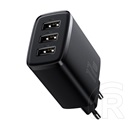 Baseus Compact hálózati töltő (3xUSB-A aljzat, 5V/3,4A, 17W, fekete)
