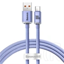 Baseus Crystal Shine USB Type-A – USB Type-C gyorstöltő adatkábel (100 W, 480 Mbps, 1,2 m, lila)