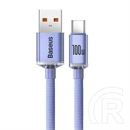 Baseus Crystal Shine USB Type-A – USB Type-C gyorstöltő adatkábel (100 W, 480 Mbps, 1,2 m, lila)