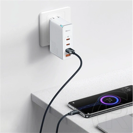 Baseus Crystal Shine USB Type-A – USB Type-C gyorstöltő adatkábel (2 m, 100 W, 480 Mbps, fekete)
