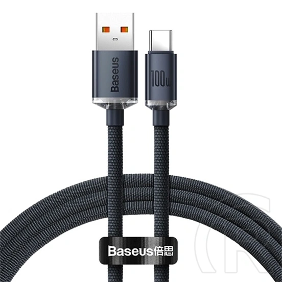 Baseus Crystal Shine USB Type-A – USB Type-C töltő adatkábel (100 W, 480 Mbps, 1,2 m, fekete)