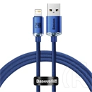 Baseus Crystal Shine USB Type-A – iPhone gyorstöltő adatkábel (1,2 m, 2,4 A, 480 Mbps, kék)