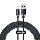 Baseus Crystal Shine USB Type-A – iPhone gyorstöltő adatkábel (2 m, 2,4 A, 480 Mbps, fekete)