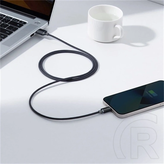 Baseus Crystal Shine USB Type-A – iPhone gyorstöltő adatkábel (2 m, 2,4 A, 480 Mbps, fekete)