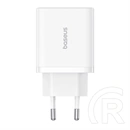 Baseus Cube hálózati gyorstöltő (30w, 1×usb type-c, 2×usb type-a, gan, pd3.0, pps, qc3.0, fehér)