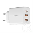 Baseus Cube hálózati gyorstöltő (30w, 1×usb type-c, 2×usb type-a, gan, pd3.0, pps, qc3.0, fehér)