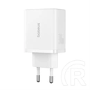 Baseus Cube hálózati gyorstöltő (30w, 1×usb type-c, 2×usb type-a, gan, pd3.0, pps, qc3.0, fehér)