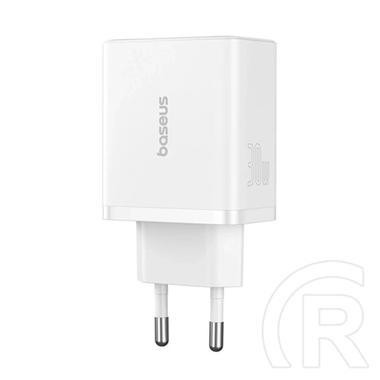 Baseus Cube hálózati gyorstöltő (30w, 1×usb type-c, 2×usb type-a, gan, pd3.0, pps, qc3.0, fehér)