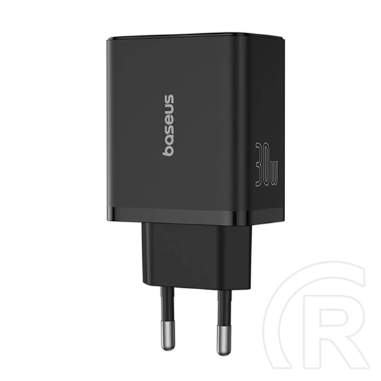 Baseus Cube hálózati töltő (30w, 1×USB Type-C, 2×USB Type-A, GaN, PD3.0, PPS, QC3.0, fekete)