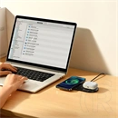 Baseus Digital LED Display 2in1 vezeték nélküli töltő (20W, Qi, digitális kijelző, USB Type-C bemenet, USB Type-A–USB Ty